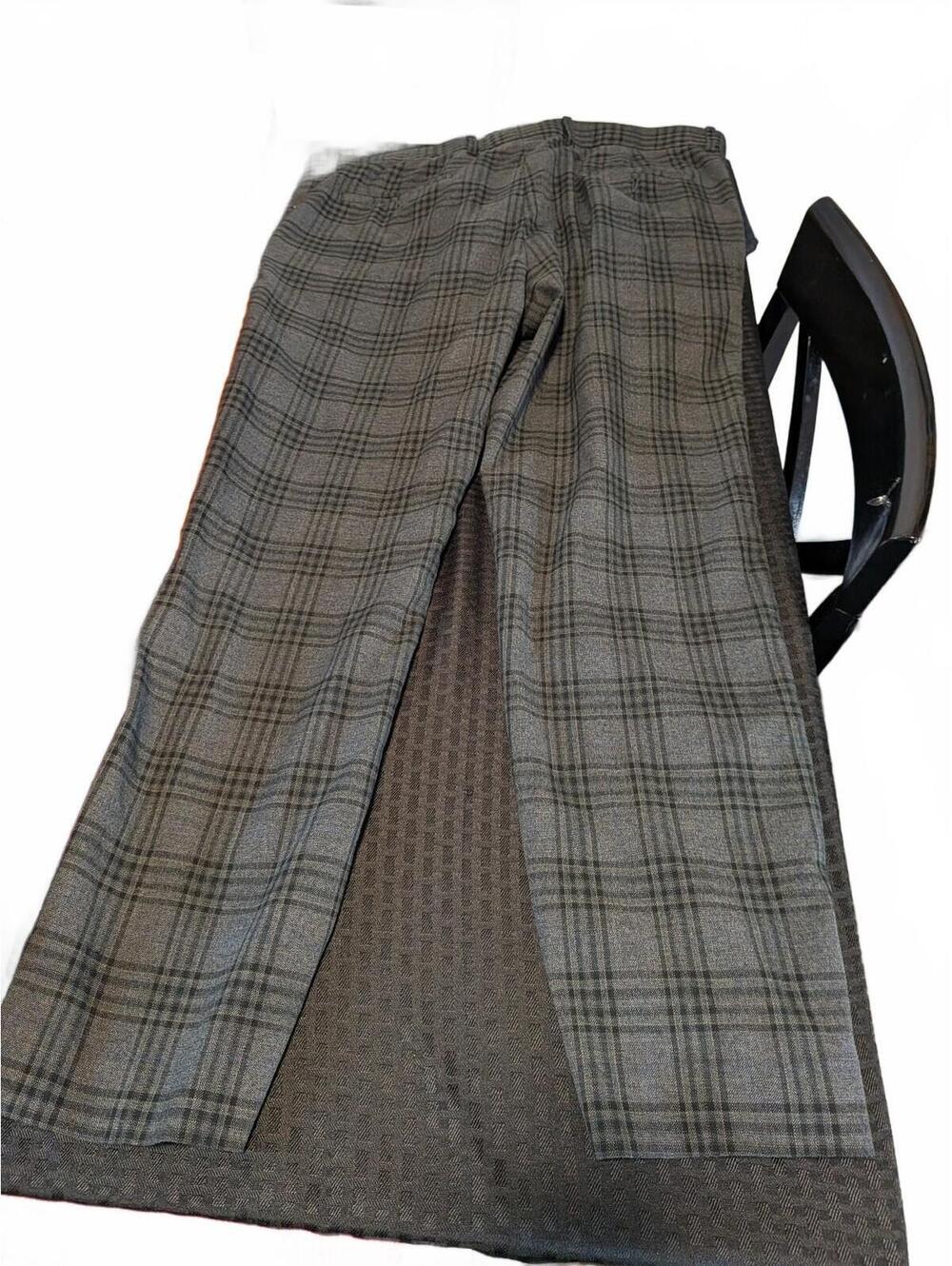Murano Alex Fit Men’s 33x30 Gray Plaid Dress Pants Stretch Trousers